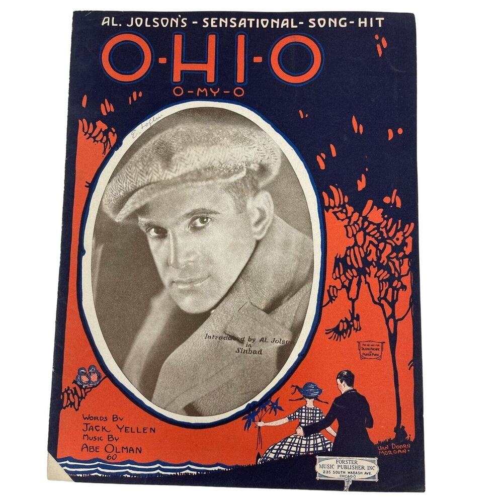 1920 Al Jolsons O HI O O MY O Sheet Music Jack Yellen Abe Olman Sinbad‎